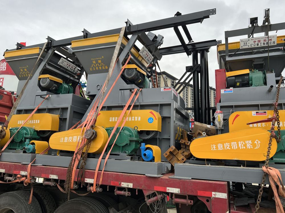 Concrete batching plant equipment secured during export container loading